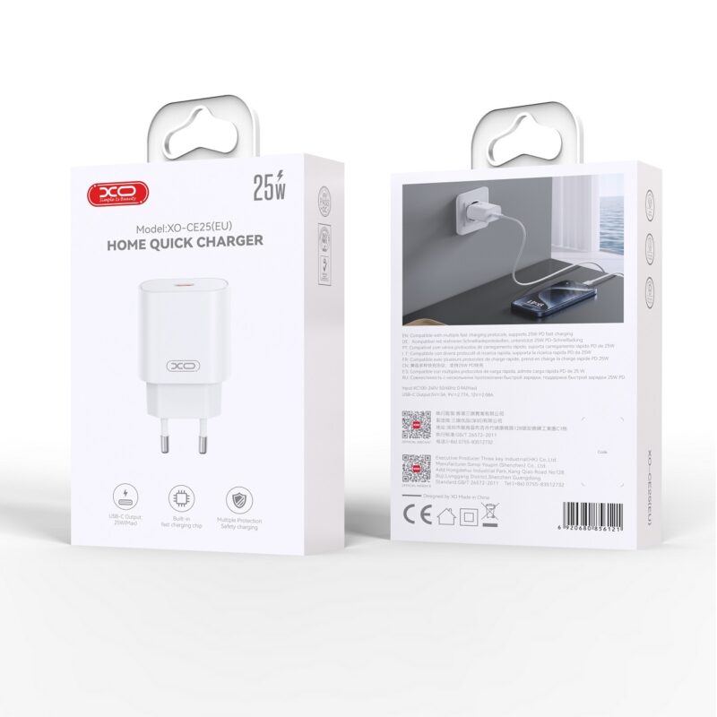 XO wall charger CE25 PD 25W 1x USB-C white - Bild 3