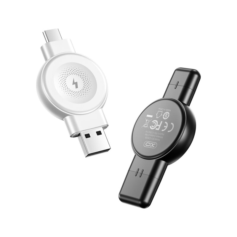 XO wireless inductive watch charger QI CX026 USB+USB-C 2,5W black