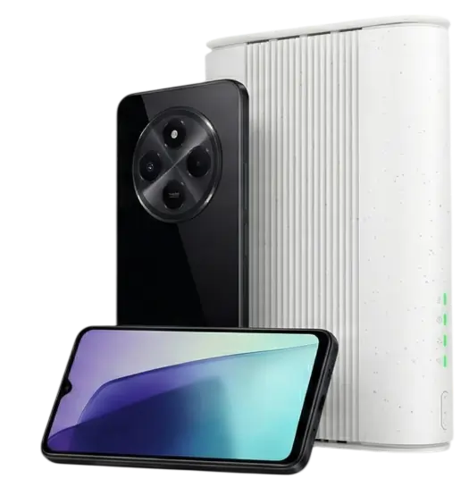 Mobilt bredband 1000 mbit/s och mobilabonnemang 50 GB hos Nymobil – Redmi 14C och Zyxel 5G-router ingår för 528kr.