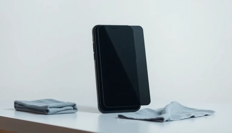 Privacy-skärmskydd visat från sidan på en iPhone 16 Pro Max