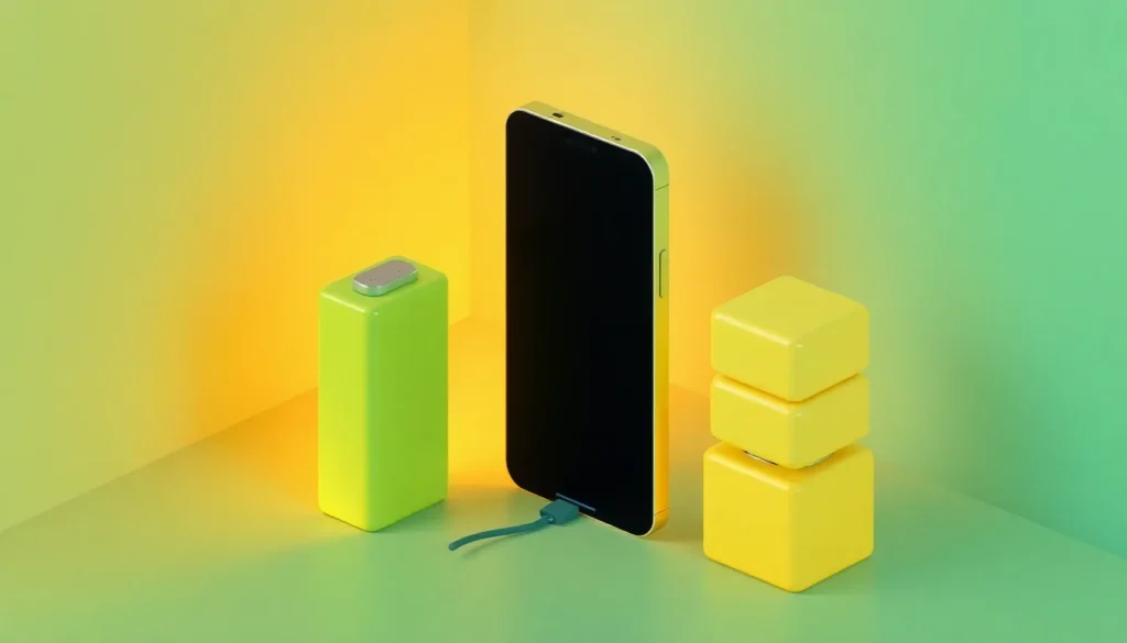 Mobil med gröna batteriformer för jämförelse av batteritid