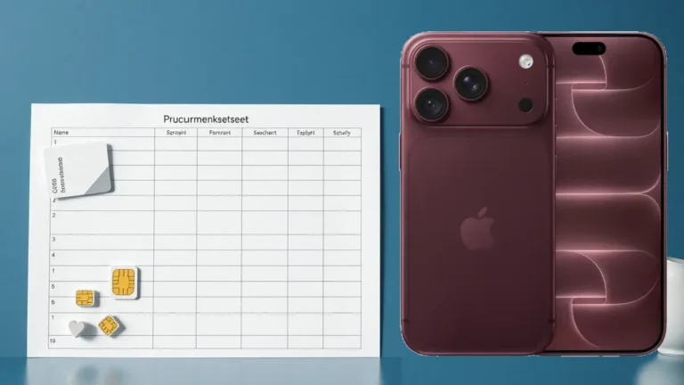 iPhone 18 framifrån och bakifrån bredvid ett strukturerat offertunderlag för företag