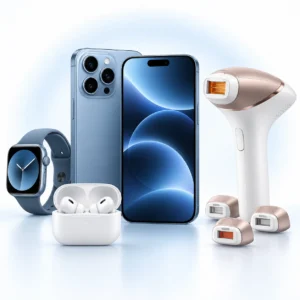 iPhone 18 Pro (256 GB) med surfa obegränsat och smartwatch, bluetooth-hörlurar och philips bri947