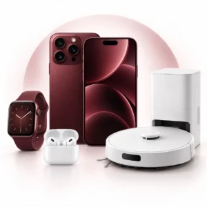 iPhone 18 Pro (256 GB) med surfa obegränsat och smartwatch, bluetooth-hörlurar och roborock q10v+