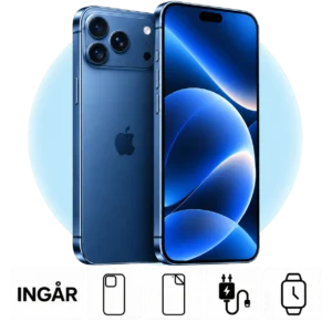 iPhone 18 Pro Max (256 GB). Skal, skärmskydd, laddare och smartwatch ingår.