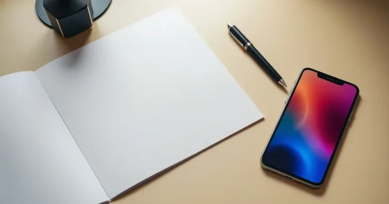 Mobiltelefon och anteckningsblock som illustration till jämförelse av mobilkostnad