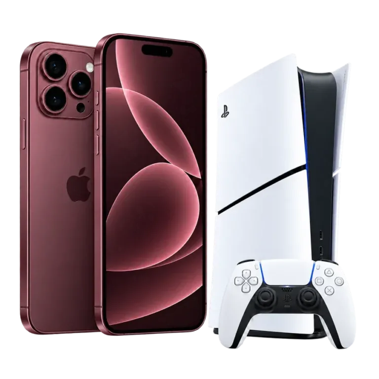 iPhone och PS5 som illustration till två separata köp