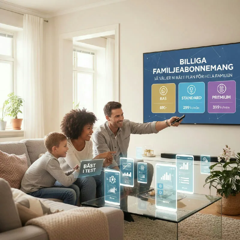 Familjeabonnemang med mobiler och delad surf
