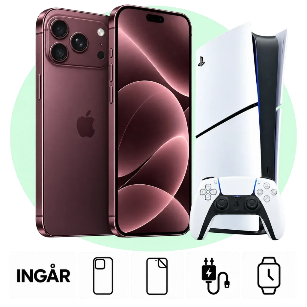 iPhone och PS5 som illustration till köpguiden