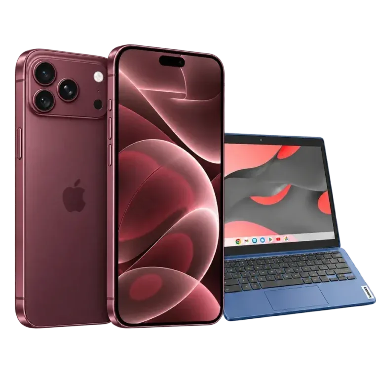 Telefon och Chromebook som illustration till mobil- och datorval