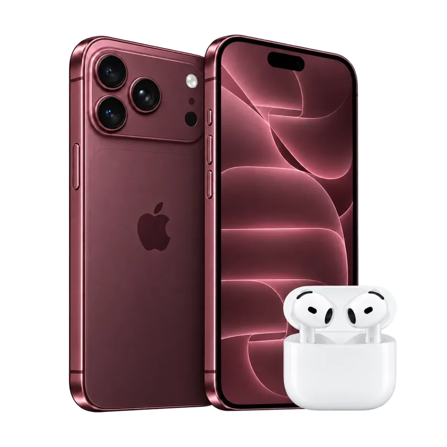 iPhone 18 Pro med AirPods 4, bild från Nymobils aktuella paket