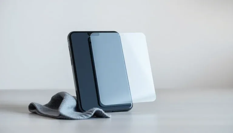 Privacy-skärmskydd visat framifrån och från sidan på en Samsung Galaxy S25 Ultra