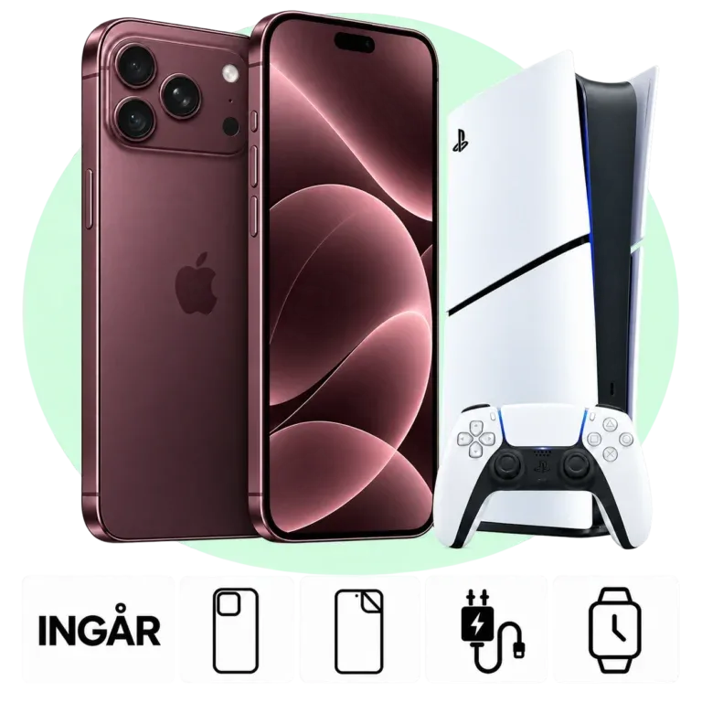 iPhone och PS5 som illustration till köpguiden