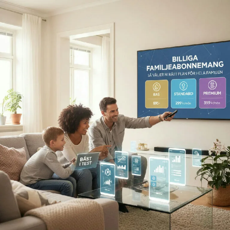 Familjeabonnemang med mobiler och delad surf
