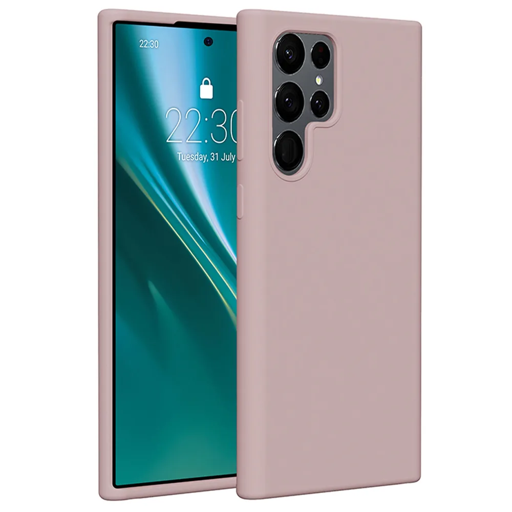 Etteri Silikonfodral för Samsung Galaxy S22 Ultra - ljusrosa