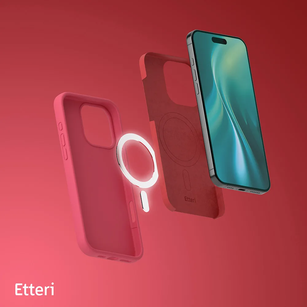 Etteri Silicone Mag-fodral för iPhone 16 Pro Max 6,9″ hallon