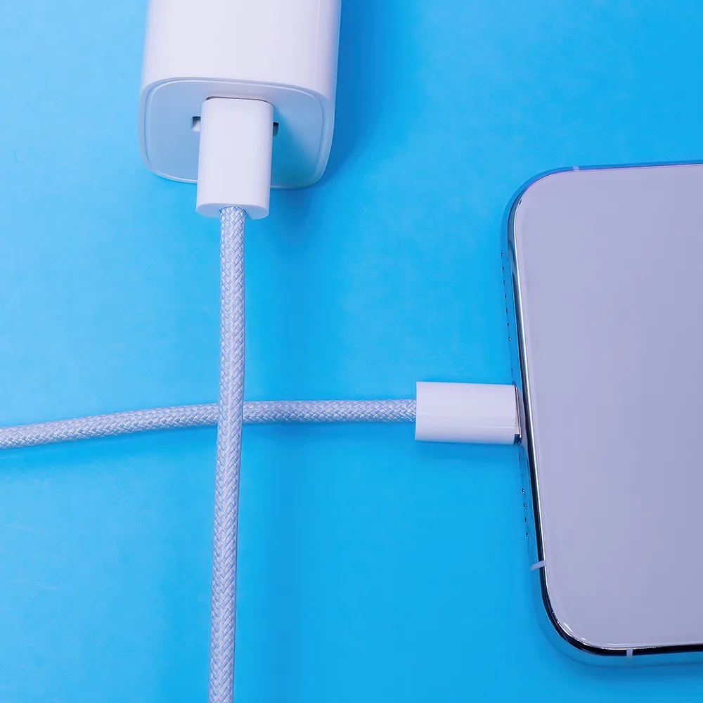 Maxlife MXUC-06 cable USB-C – USB-C 1,0 m 20W blue nylon