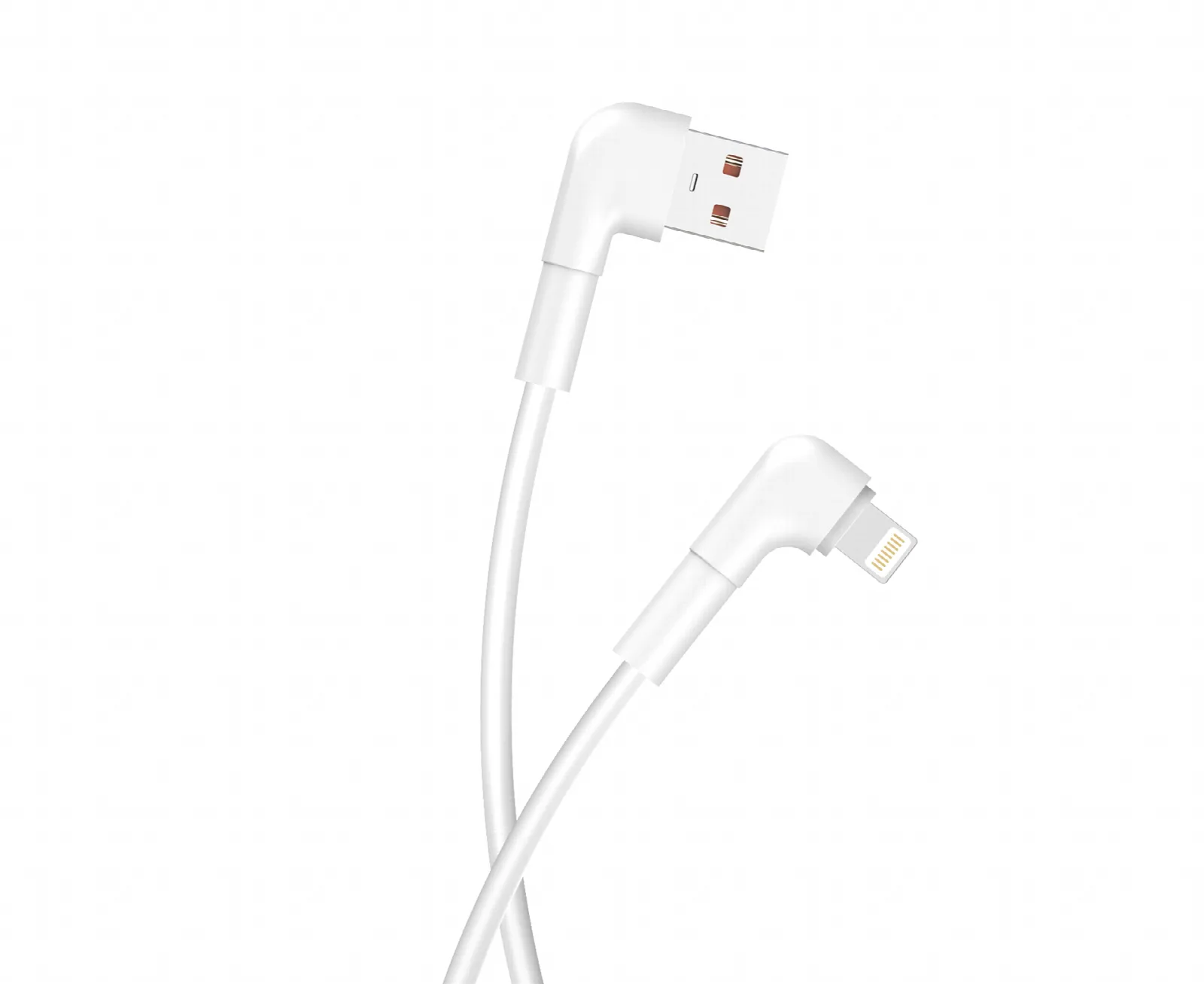 Maxlife MXUC-09 vinklad USB-Lightning-kabel 1,0 m 2,4A vit
