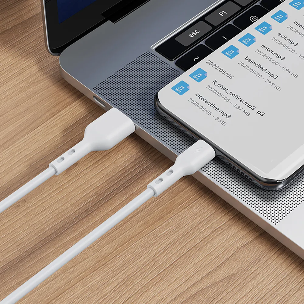 BWOO Kabel USB – USB-C 1m 3A Vit BO-X172C