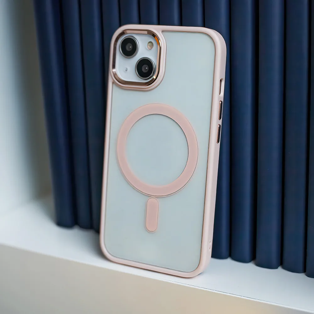 Satin Clear Mag-fodral för iPhone 11 rosa
