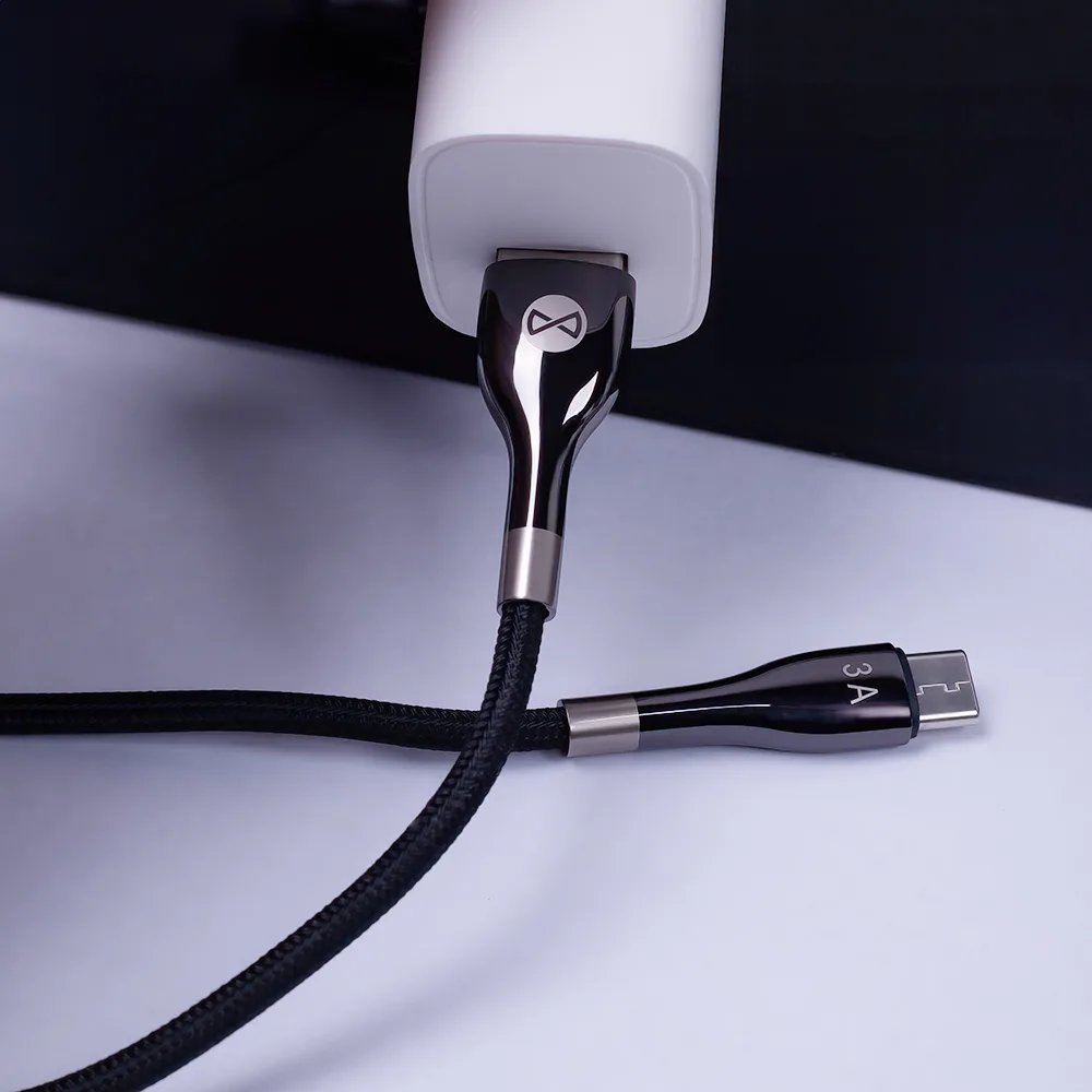 Forever Sleek cable USB – USB-C 1,0 m 3A black