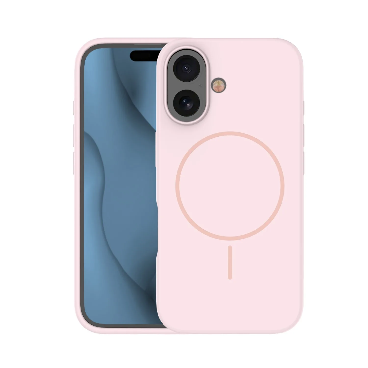Silicone Thin Mag case for iPhone 16 6,1″ light pink