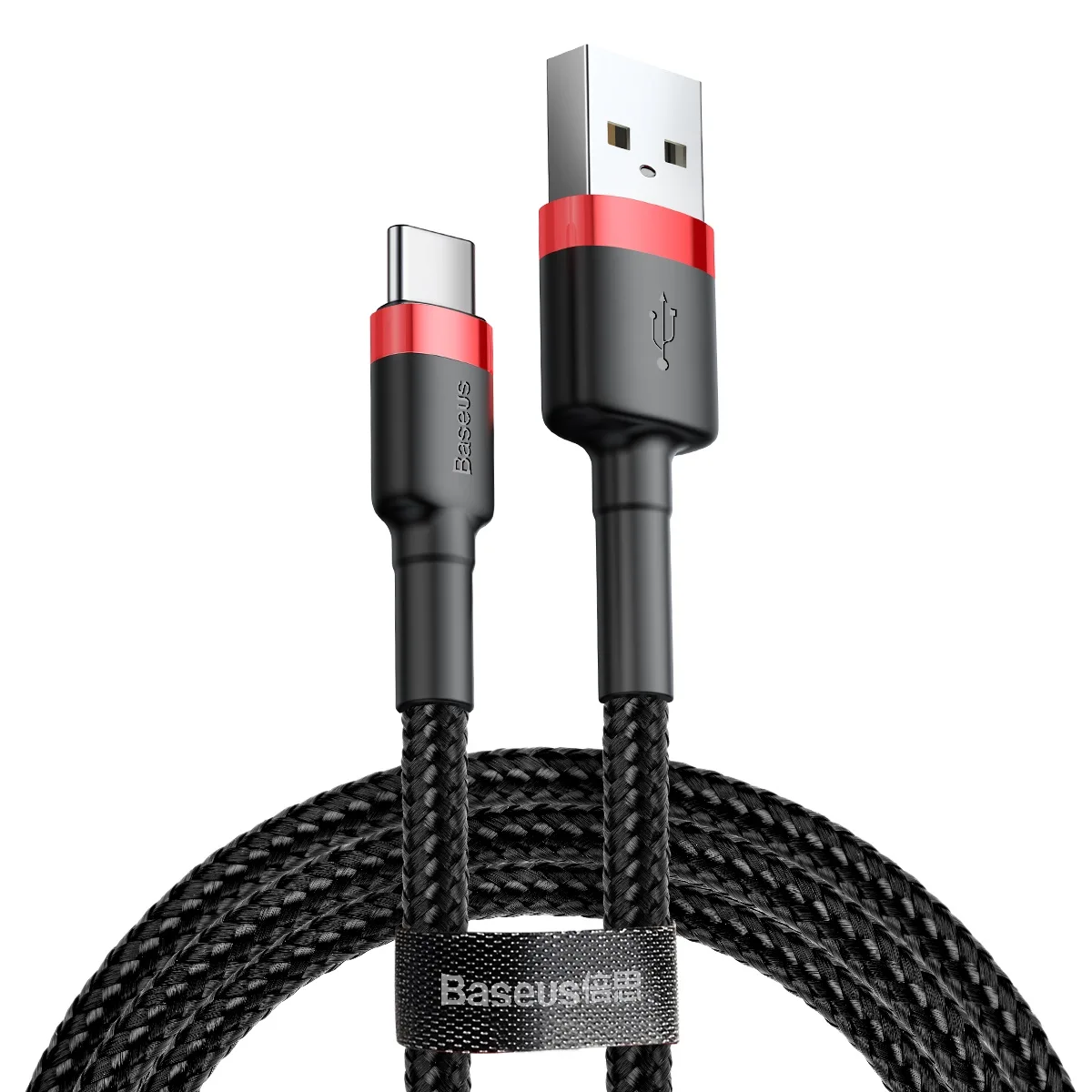 Baseus sladd Cafule USB – USB-C 1,0 m 3A röd-svart