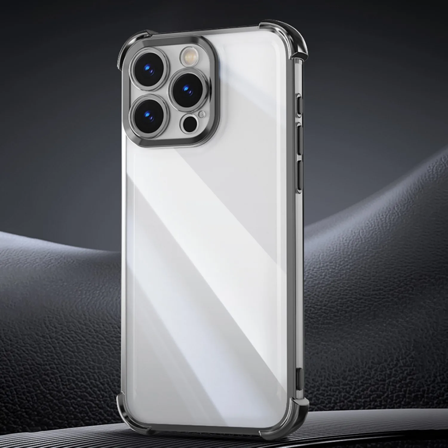 Anti Shock Chrome-fodral för iPhone 15 6,1″ svart