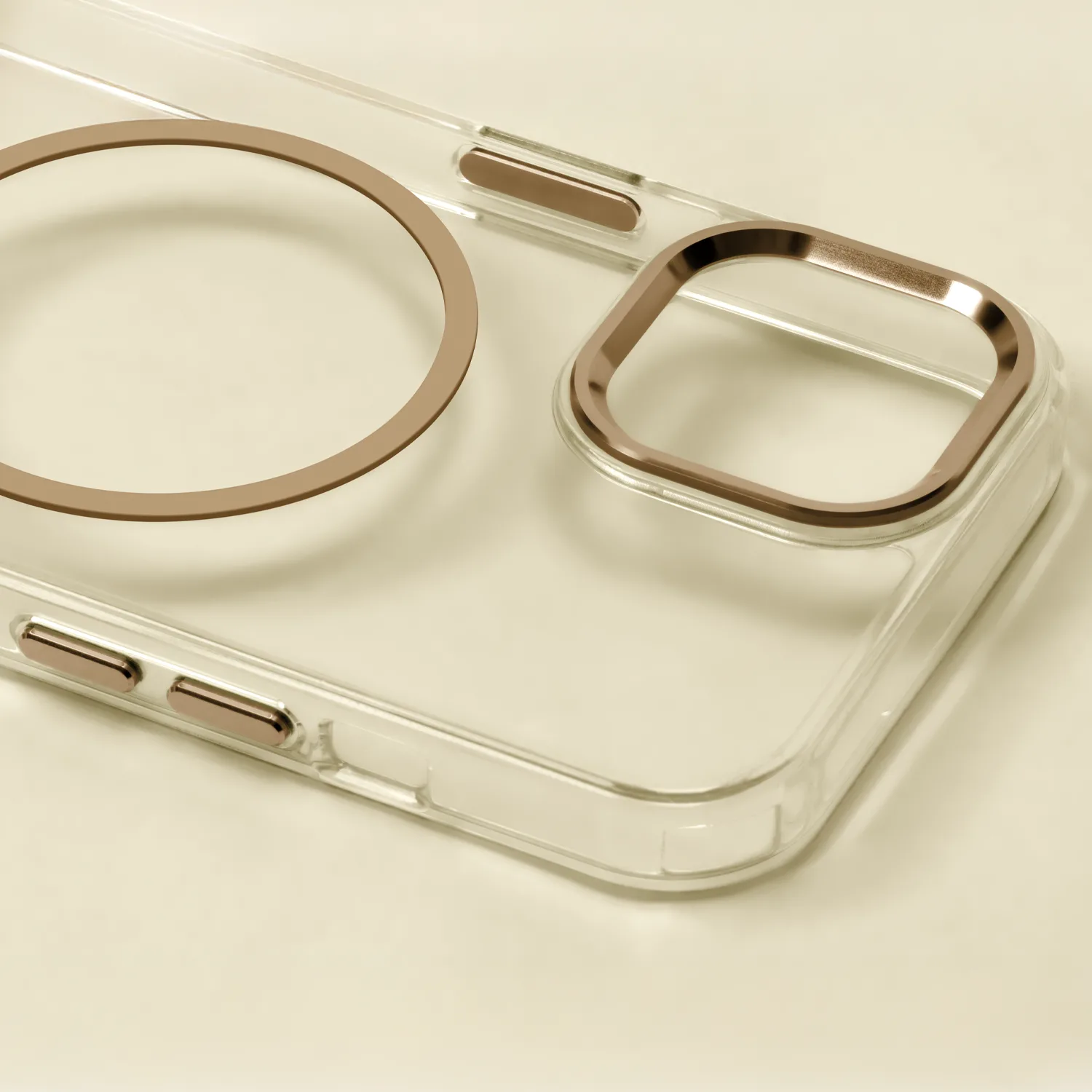 Clear Thin Mag case for iPhone 17 Pro 6,3″ gold