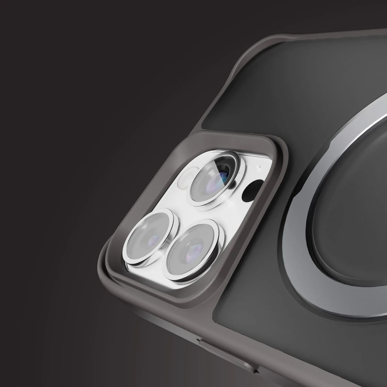 Etteri Matt Mag Ring case for iPhone 16 Pro Max 6,9″ grey