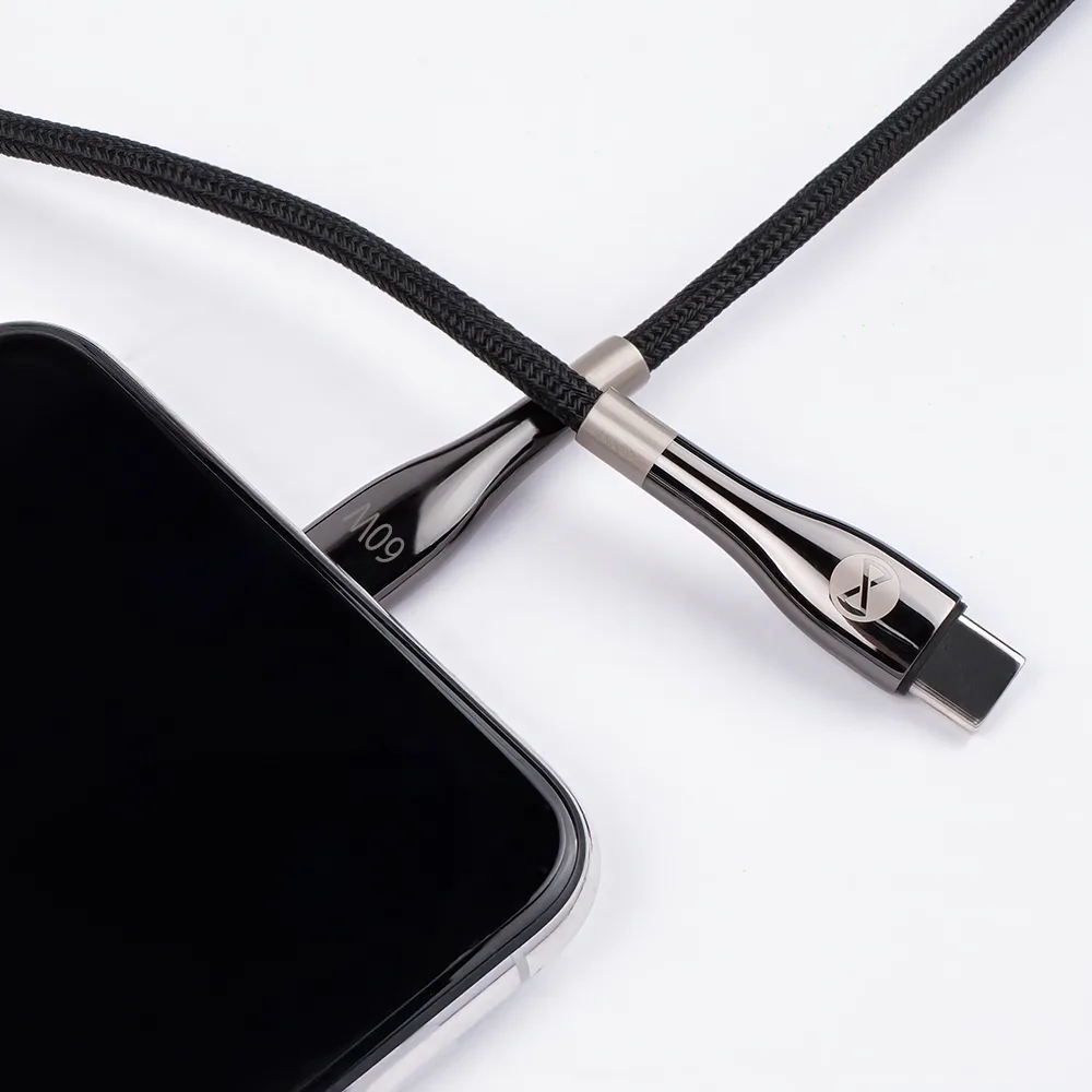 Forever Sleek cable USB-C – USB-C 1,0 m 60W black