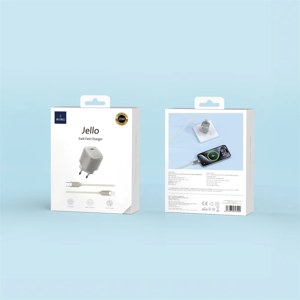 WIWU Jello 20W GaN-laddare Set Wi-U016 C-L, EU-kontakt