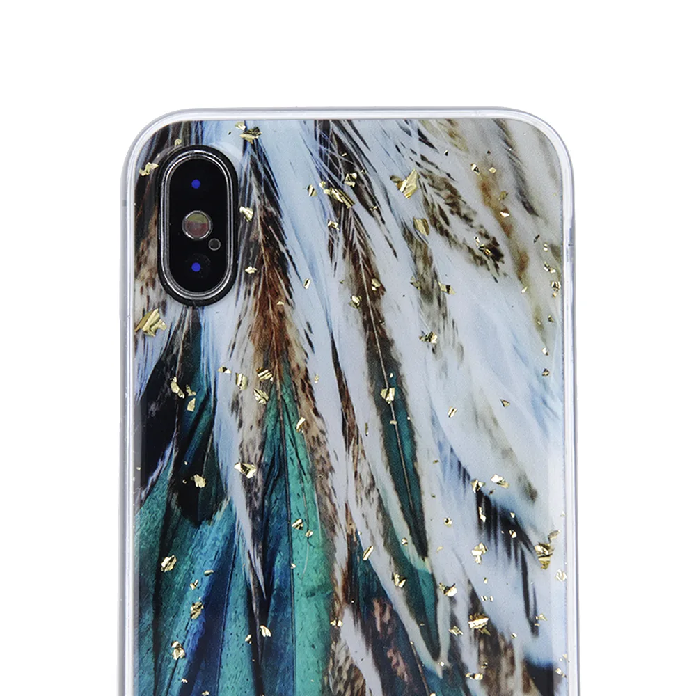 Guld Glam fodral för Samsung Galaxy A25 5G (global) fjädrar