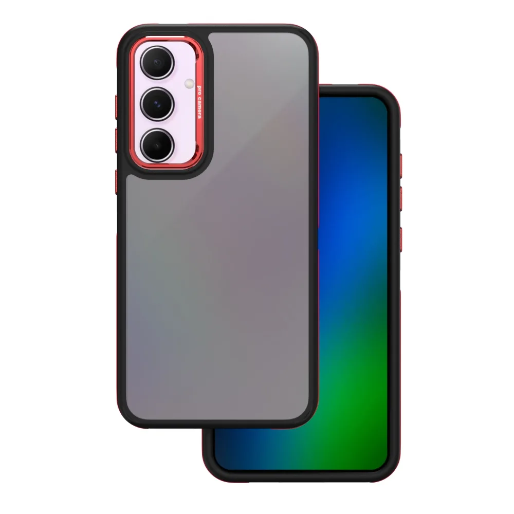Kristallsvart fodral för Samsung Galaxy A55 5G i rött