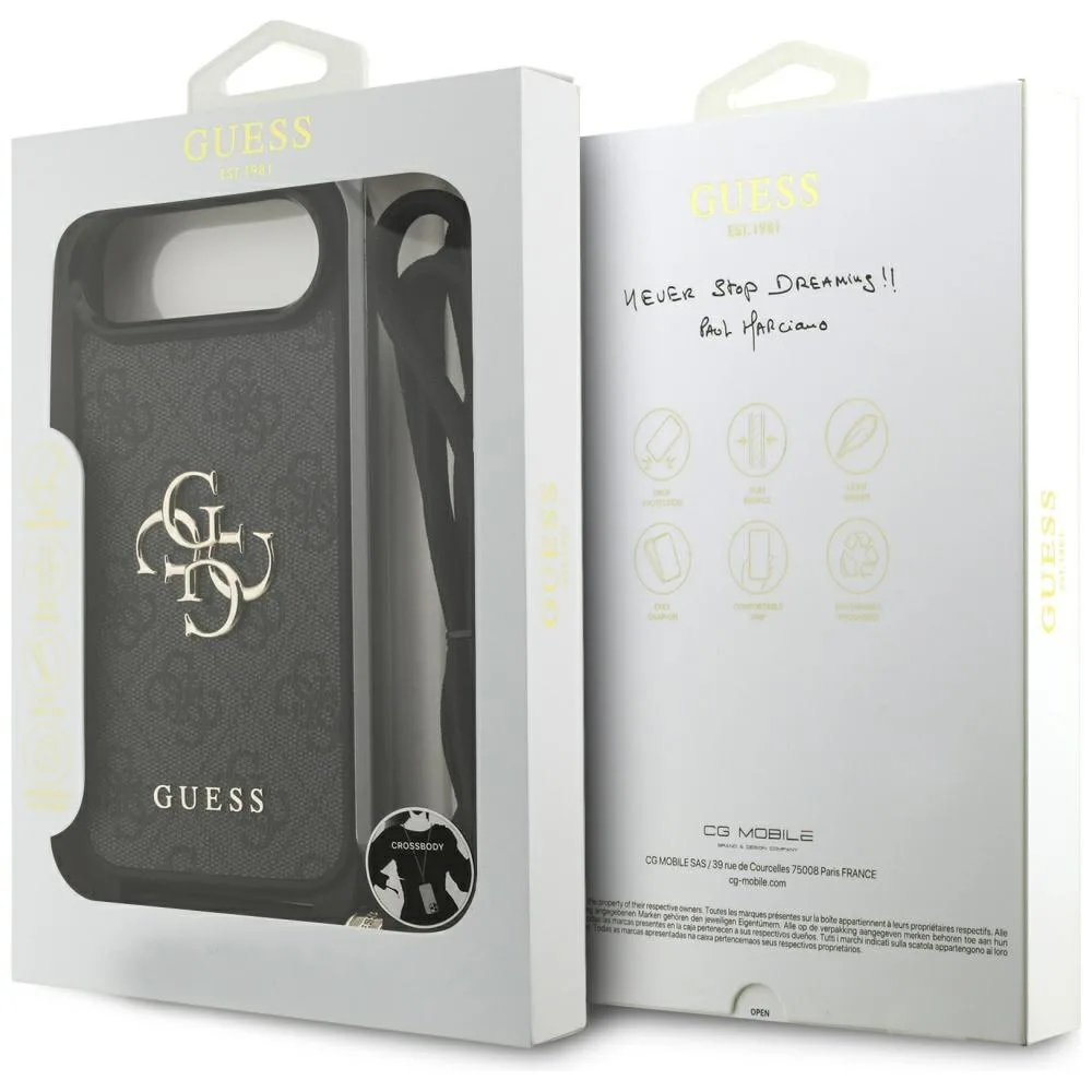 Guess 4G Big Logo Cord Stap Crossbody case for iPhone Air black