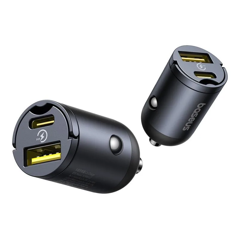 Baseus Mini Tiny Star PD car charger 1x USB-C – USB-A port 30W black