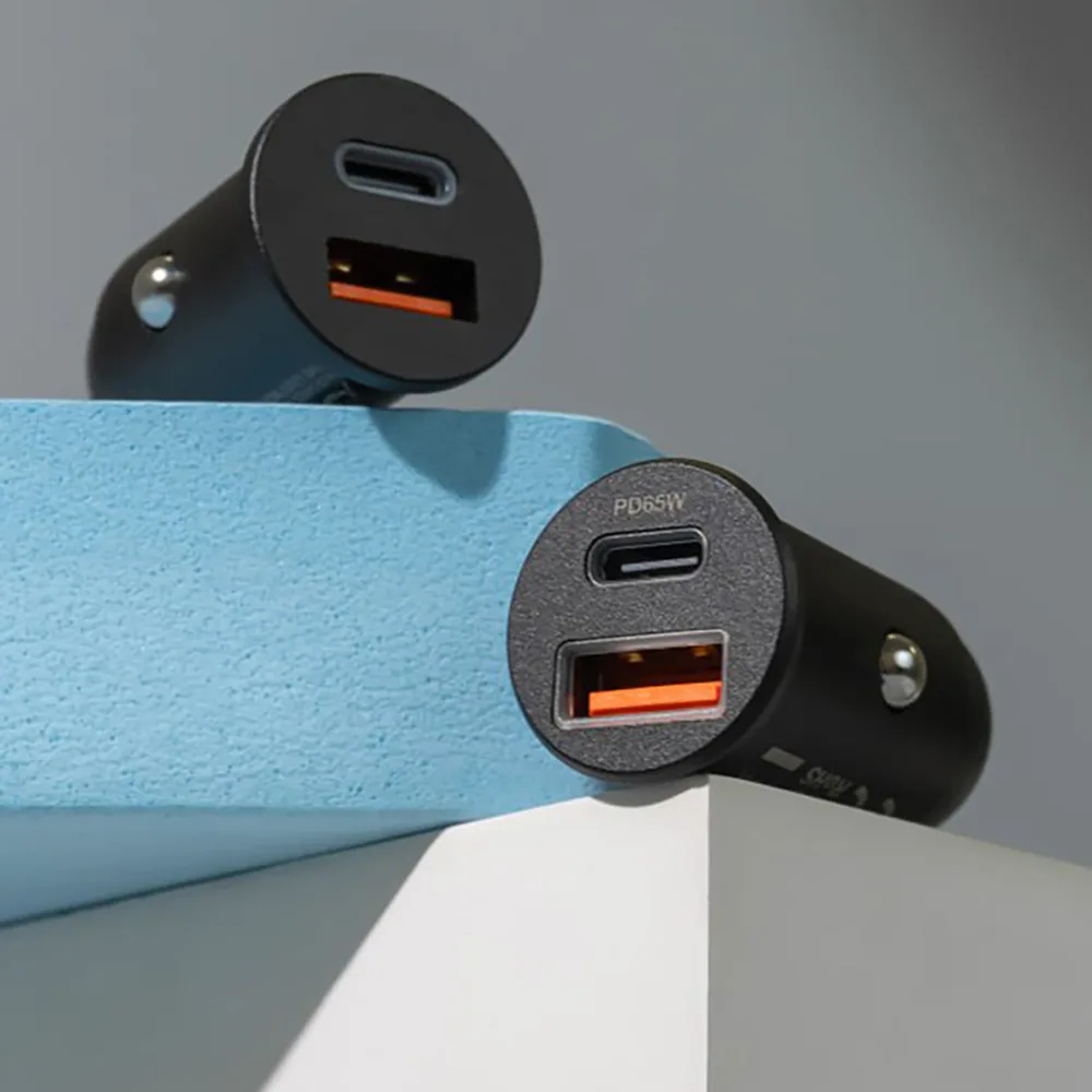 Proove Tiny Power Pro PD bil-laddare USB-C + USB-A 65W svart