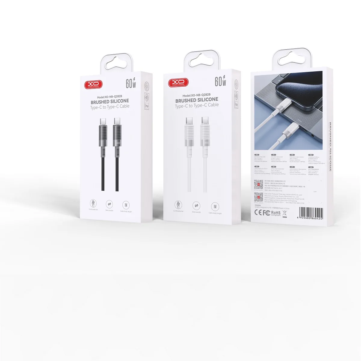 XO cable NB-Q282B PD USB-C – USB-C 1,0m 60W black