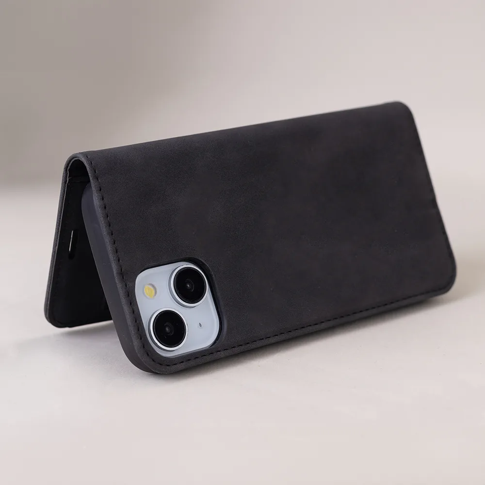 Smart Suede-fodral för Samsung Galaxy A15 4G / A15 5G i svart