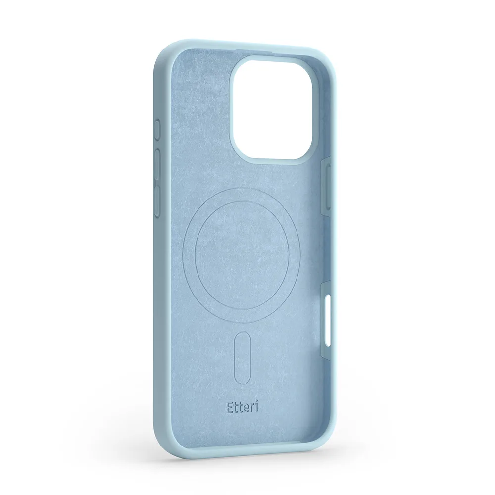 Etteri Silicone Mag case for iPhone 16 Pro 6,3″ light blue