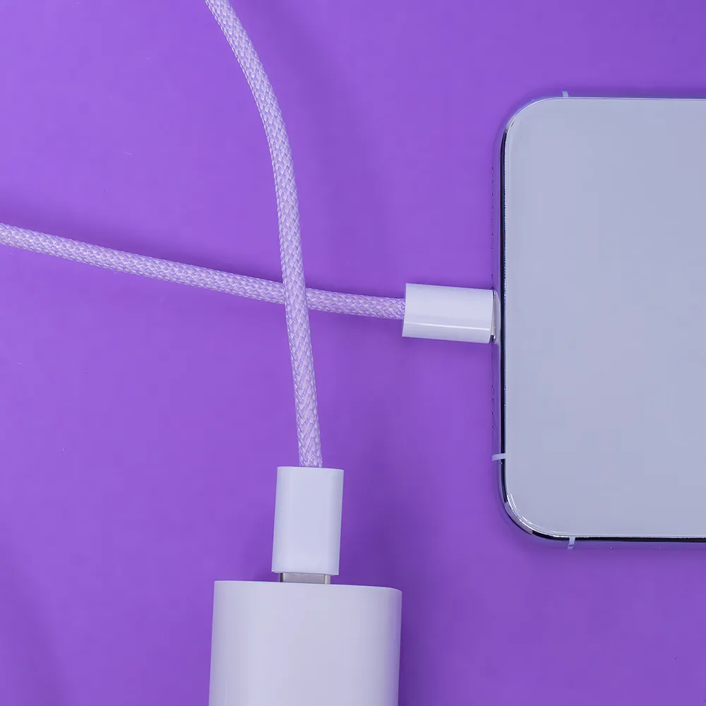 Maxlife MXUC-06 cable USB-C – USB-C 1,0 m 20W purple nylon