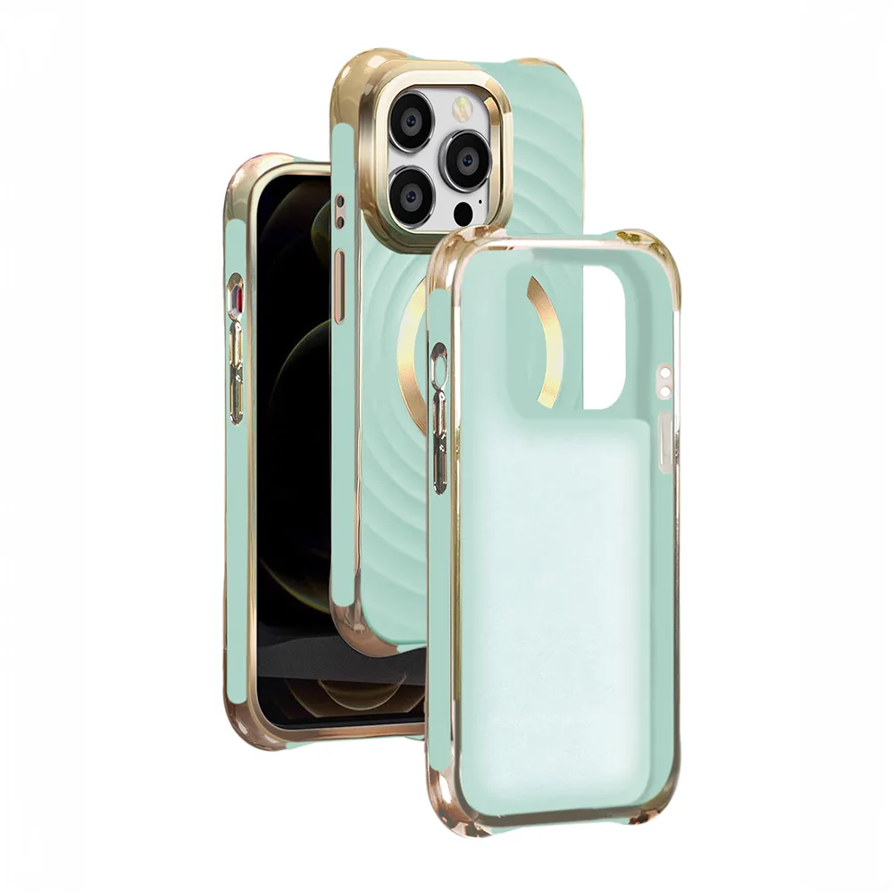Circle Glam Mag-fodral för iPhone 13 Pro Max 6,7 tum i mintfärg