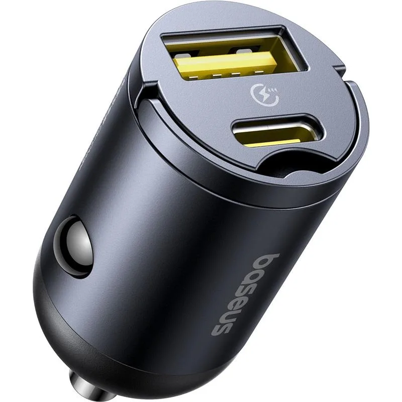 Baseus Mini Tiny Star PD car charger 1x USB-C - USB-A port 30W black