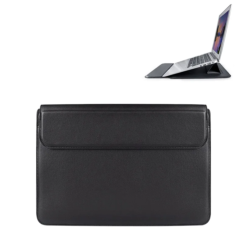 Devia Bärbar datorväska / MacBook-fodral Ultra-Tunn 13,3” vattentät PU-läder svart