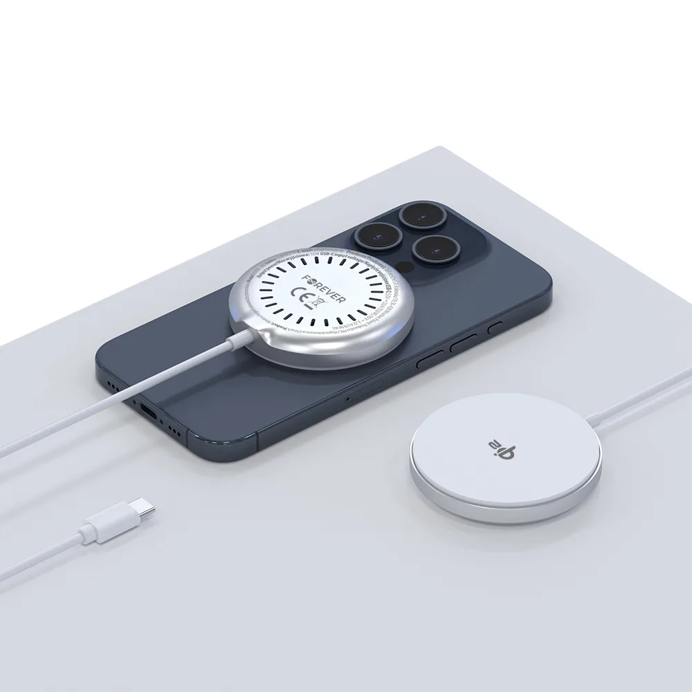 Forever MAWC-300 magnetisk trådlös laddare Qi2 15W silver