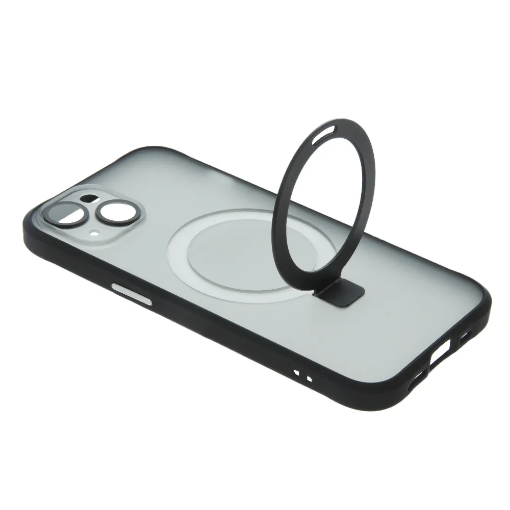 Mag Ring-fodral för iPhone 15 Plus 6,7″ svart