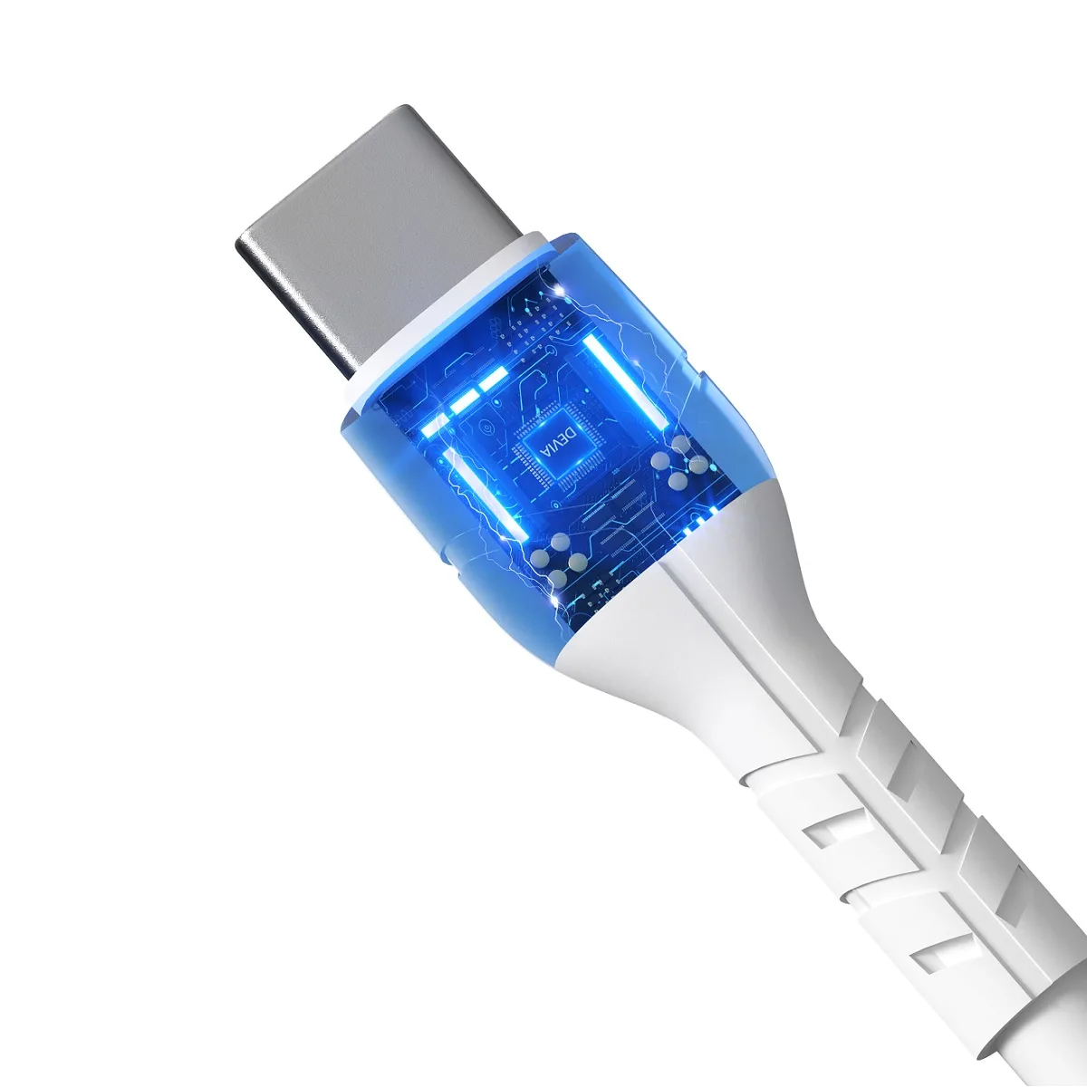 Devia kabel Kintone EC151 USB-C – USB-C 1,0 m 3A vit