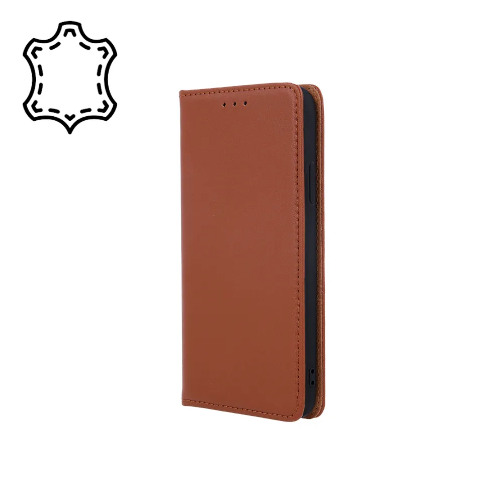 Äkta läder Smart Pro för Samsung Galaxy S24 FE i brun