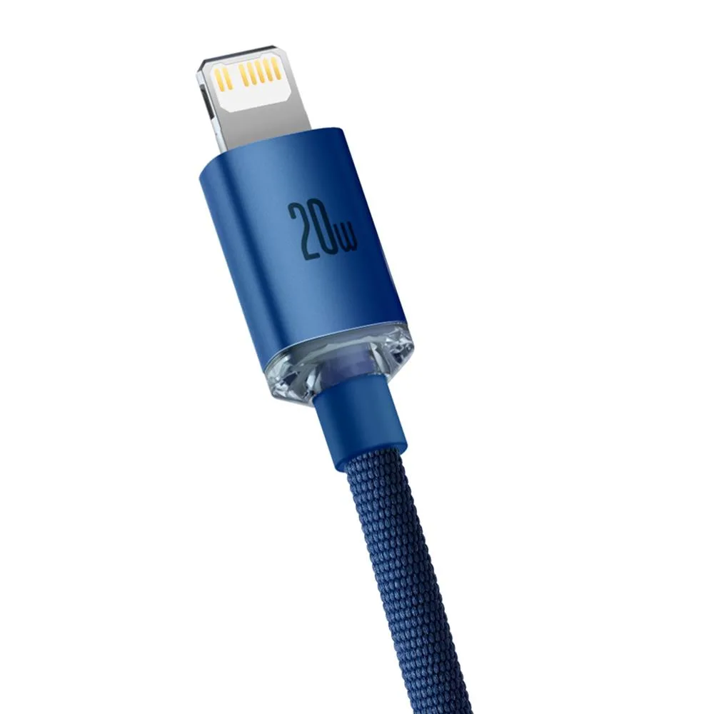Baseus cable Crystal Shine USB-C – Lightning 2,0 m 20W blue