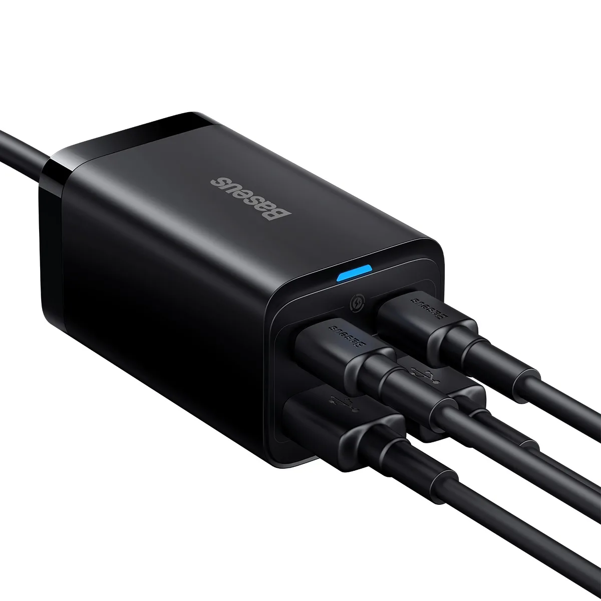 Baseus wall charger GaN3 Pro PD 65W 2x USB-C 2x USB black + USB-C – USB-C cable